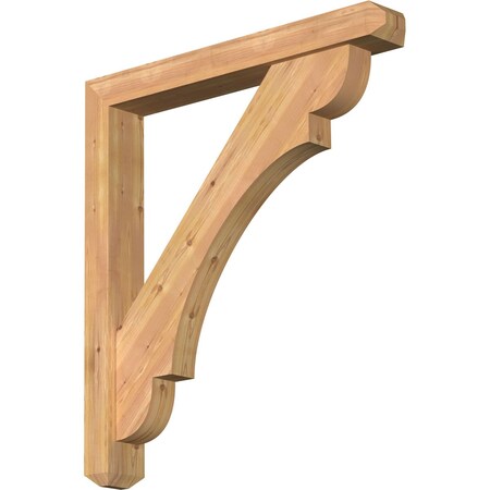Ekena Millwork Olympic Craftsman Smooth Bracket w/ Offset Brace, Western Red Cedar, 5 1/2"W x 40"D x 44"H BKT0604X40X44OLY04SWR